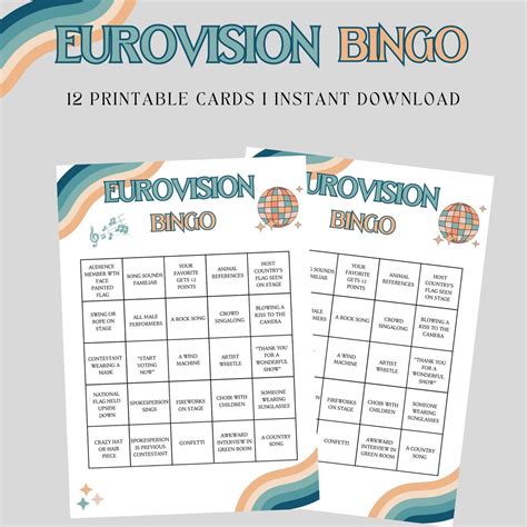 esc 2024 bingo|Eurovision Bingo: Printable & Customizable .